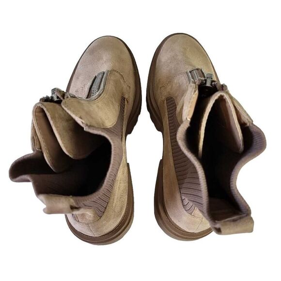 Steven by Steve Madden Aliyah Font Zip Tan Combat Boots Size 8.5 - Picture 8 of 12